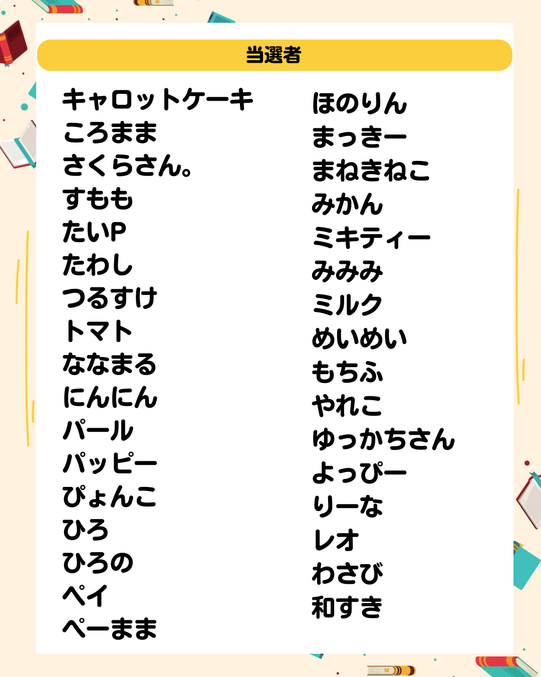 『雑誌ふろくプレゼント』当選者ポスター